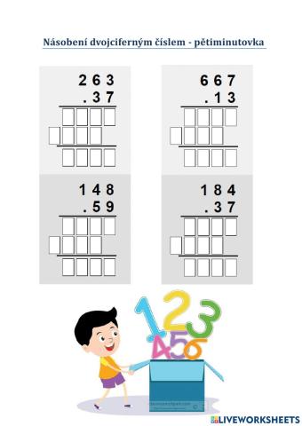 Písemné násobení dvojciferným číslem