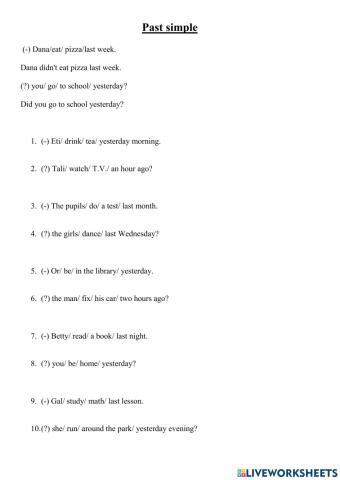 Past Simple- Sentences