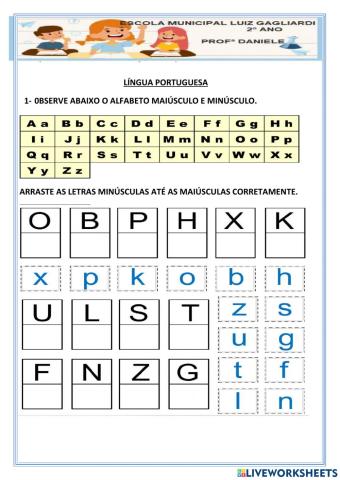 Alfabeto-maiúsculas e minúsculas