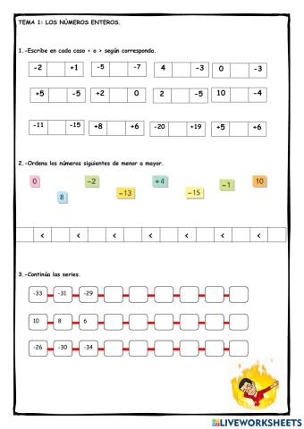 Ficha 3: Los números enteros