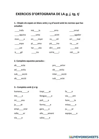 Ortografia de la g,j,tg,tj en català