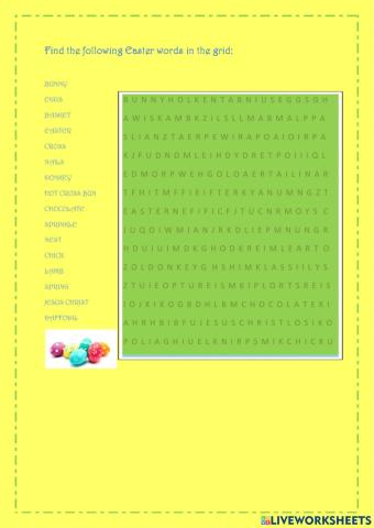 Easter Wordsearch