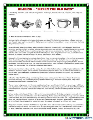 Life in the Old Days Long Reader