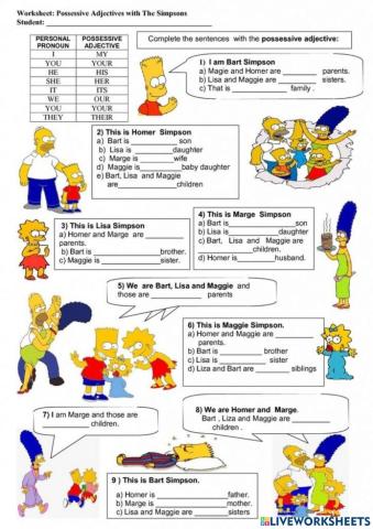 Possessive adjectives