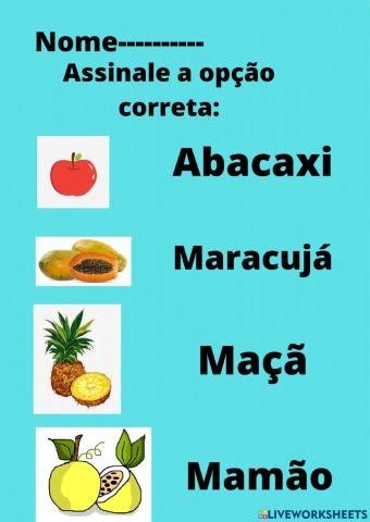 Conhecendo o nome das frutas