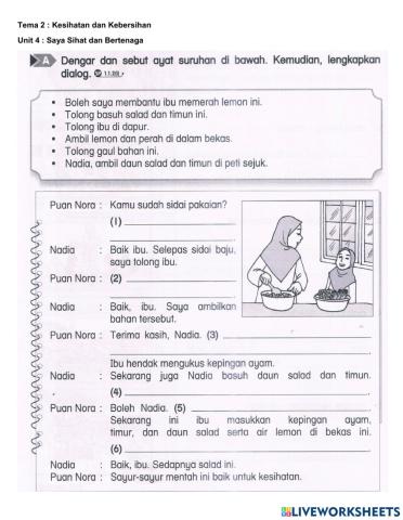 Ayat suruhan: Lengkapkan dialog