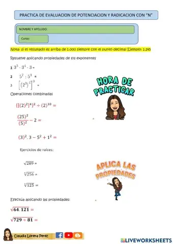 Potenciacion y radicacion con -N-