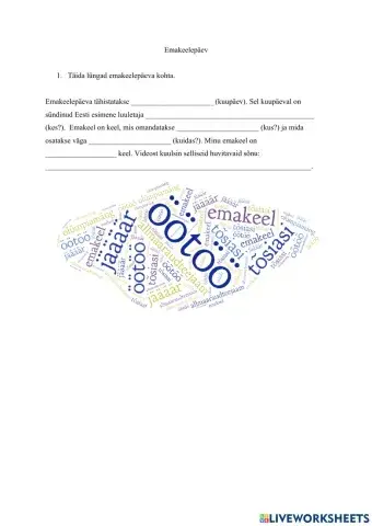 Emakeelepäeva tööleht