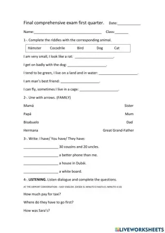 Prueba de examen global