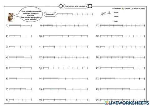 Frações na reta numérica Parte 1
