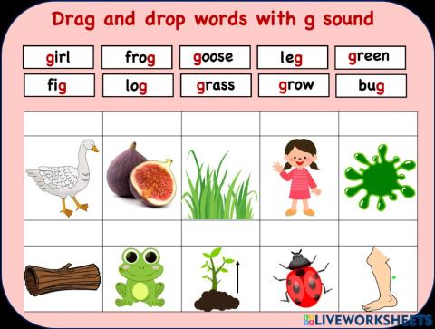 Initial and final g sound