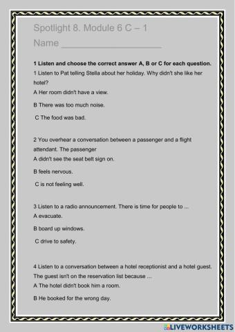 Spotlight 8, module 6C