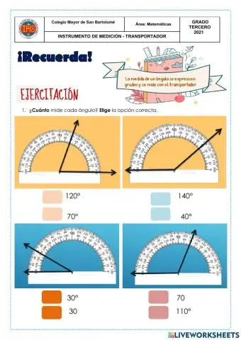 Instrumento de medición - transportador