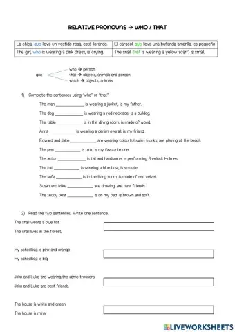 Relative pronouns - who, that, which