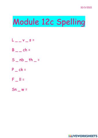 Module 12c spelling