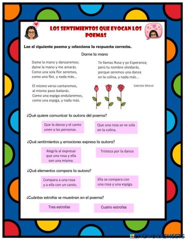 Sentimientos que evocan los poemas