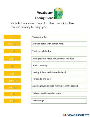 Ending Blends and Definitions