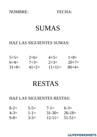 Sumas y restas
