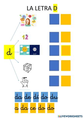 La D, imágenes y sílabas. Inicio lectura.