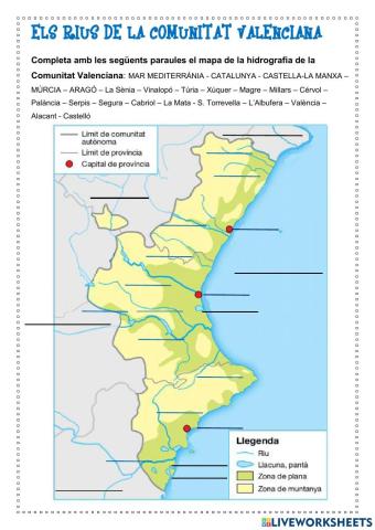 Hidrografia de la comunitat valenciana