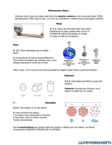 Características de la Materia