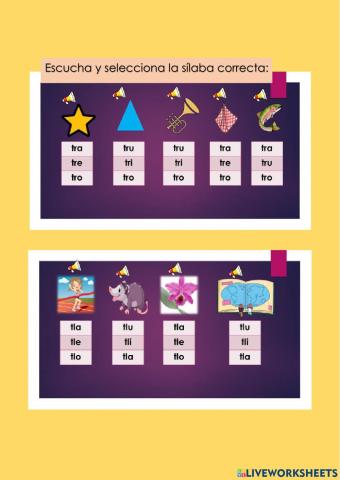 Sílabas dobles tr -tl