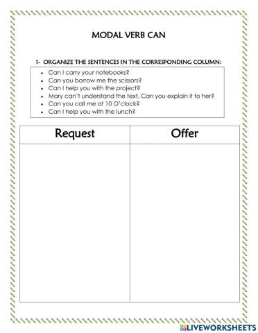 Modal Can For Request and Offer