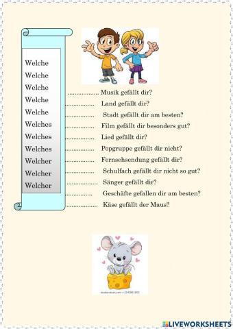Welche Welcher Welches