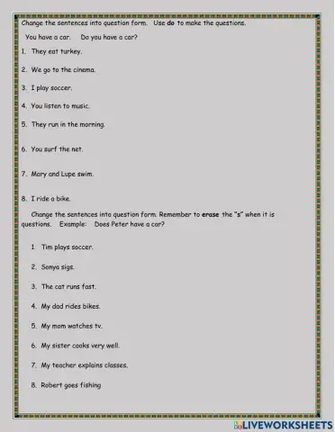 Present simple queston