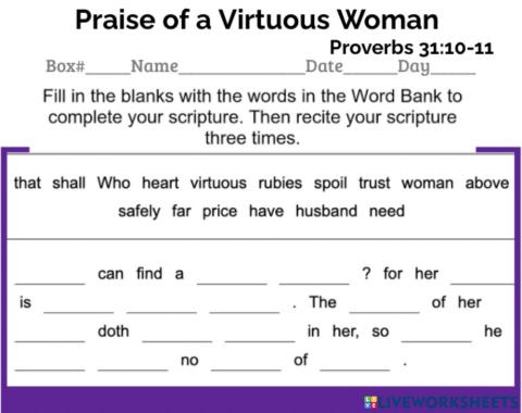 Praise of a Virtuous Woman