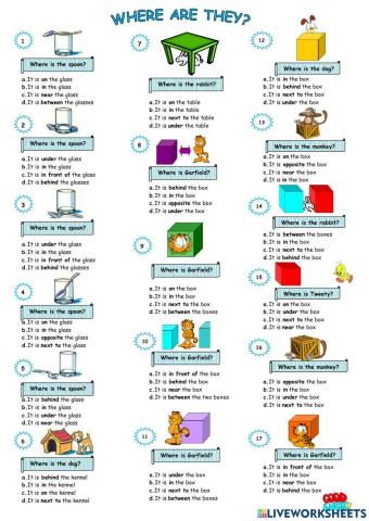 Test - Prepositions of Place
