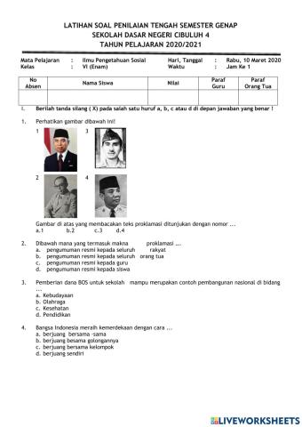 Latihan Soal PTS Genap IPS