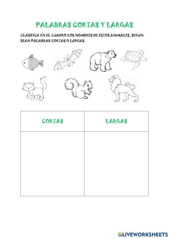 Palabras cortas y palabras largas