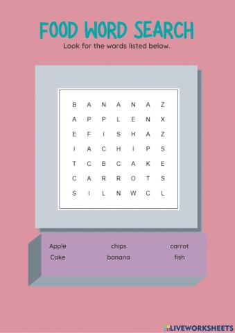 Wordsearch food