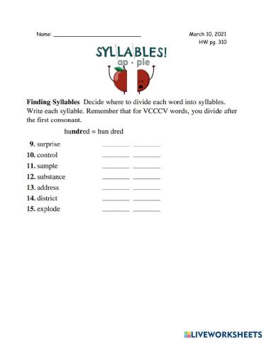 English 3rd HW 03-10