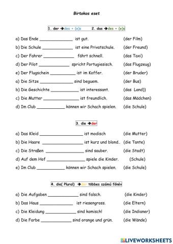 Genitiv der bestimmten Artikel