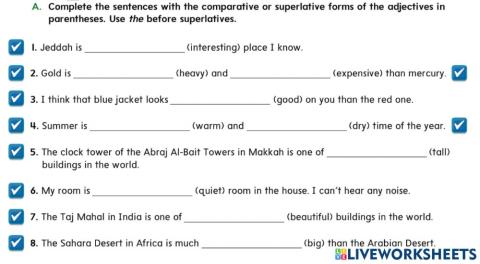 Comparative and superlative