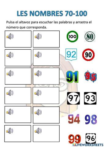 Les nombres 89-100