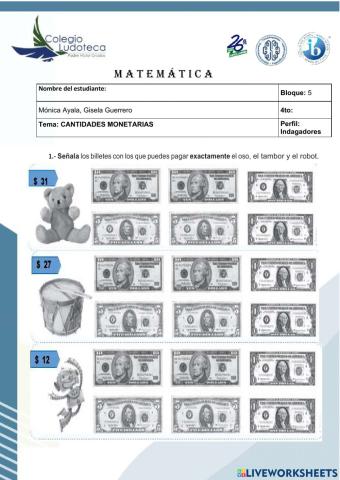 Cantidades monetarias