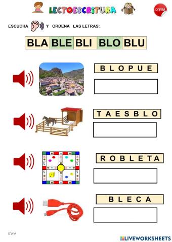 Sílabas trabadas - bl