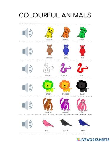 Colourful animals