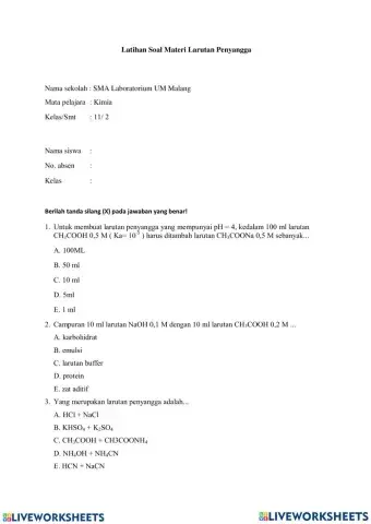 LKS Pemantapan Buffer (Penyangga)