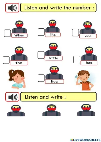 Listen and write TW (the sea monster)