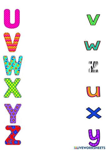 The alphabet u-v-w-x-y-z