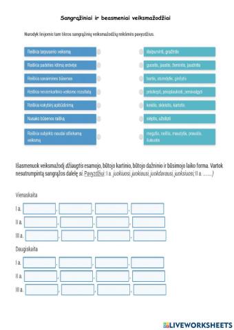 Sangrąžiniai ir beasmeniai veiksmažodžiai