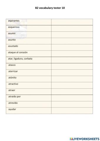 Vocabulario b2 - 10