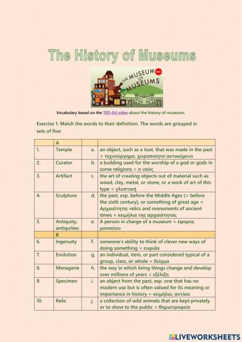 The history of museums