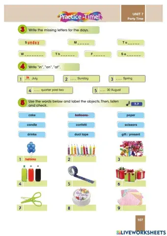 Happy English Unit 7 - Days