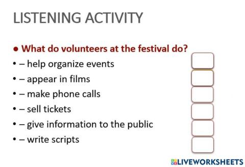 Listening activity 1