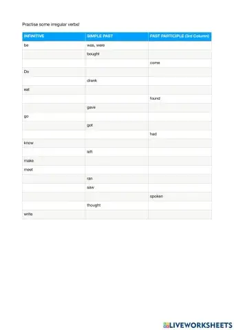 Irregular Verbs